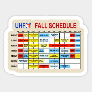 UHF Fall Schedule Sticker